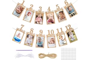 ‎KOOGEL Koogel 1. Geburtstag Girlande, Baby Geburtstag Fotogirlande Foto Banner Hängende Foto Wanddekoration für Erste Heilige Kommunion Geburtstag Party