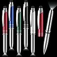 SYOSI Stylus Pen for Touchscreen Devices, 5 Pcs Multi-Function Capacitive Pen With LED Flashlight, Ballpoint Pen 1.0 mm Black Ink Metal Pen Stylus Pen for Touch Screens, 3 In 1 Stylus Ballpoint Pen