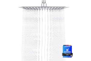 Ibergrif M20292 - Soffione Doccia a Pioggia, 20 x 20 CM, Docce Fisso Quadrato, Acciaio, Cromo