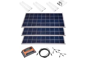 JWS Solarset 12V Solaranlage Solarkit PV Inselanlage Wohnmobil Solarmodul Laderegler Wattzahl:300W mit Halterung
