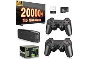 TQMAECB Retro Video Game Console, Stick Game, Wireless Retro Game Controller, Video Game Controller, Plug and Play Video Game Controller, 4K HDMI Output, 9 Classic Emulators with Dual Wireless Controller 2.4g