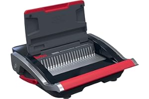 GBC CombBind CB25 Manual Binding Machine - Binds 390 A5/A4 Sheets, Compact and Lightweight Design, Punches 25 Sheets, Black/Silver, 4410063