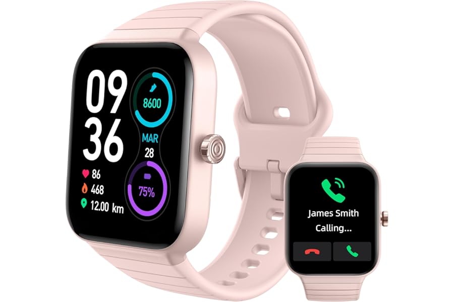 Delvfire Smart Watch for Men Women (Answer/Make Call), Alexa Built-in, 1.8" Touch Screen Fitness Watch with Sp02 Heart Rate Sleep Monitor, 100 Sports, Waterproof Step Counter Watch for iPhone Android