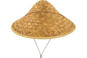 GCC Fashion Store Mens Coolie Straw Hat with Edge Binding Novelty Hen Stag Do Party Hat