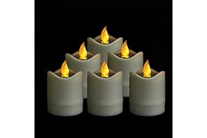 SAMLAK Conjunto de 6 velas solares, Luz de té con velas LED sin llama con energía solar parpadeante, Perfecto para Navidad, decoración del día de San Valentín, de fiesta, cumpleaños, bodas