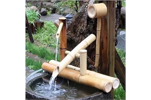 Utomhusfontän i bambu med pumpsats, hjortskrämmare i japansk stil (Shishi Odoshi) for trädgårdsgräsmatta Vattenfunktion – han