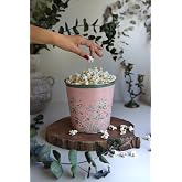 EVLE-Metal Popcorn Kutusu - Patlamış Mısır Kovası 13.5 Cm, Botanica (Botanica Pink)