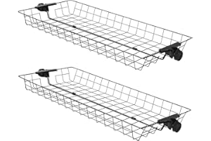 SoBuy Set de 2 Paniers de Rangement Métal pour Système de Penderie Télescopique – Paniers pour Porte-vêtements et Portemanteau FRG34-P02