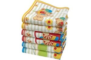 Merrysquare - 6 Niño Pañuelos - 100% Algodón- 27 centimetros (Teddy)