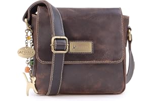 Catwalk Collection Handbags - Vera Pelle - Piccolo Borsa a Tracolla/Borse a Mano/Messenger/Borsetta Donna - Per iPhone - Sabine S