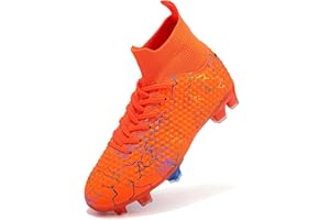PiDaGlobal Boys Football Boots Kids Girls Firm Ground Soccer Shoe Astro Turf Trainers Athletics Sport Shoes Teenager Profession Competition Indoor Outdoor Club Sneaker Unisex