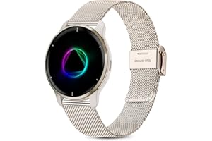 Issinlky Opaska metalowa do Garmin Venu Sq/Venu 2 Plus/Vivoactive 5/Vivoactive 3, 20mm Opaska ze stali nierdzewnej do Garmin Venu/Vivomove HR/Vivoactive 3 Music/Vivomove 3/Forerunner 55 245 645