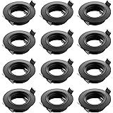 SEBSON Einbaustrahler - 12er Set - rund Alu schwarz, Einbaurahmen Lochdurchmesser 65mm, Decken Spot inkl. GU10 Fassung für LE