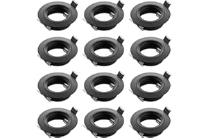 ‎SEBSON SEBSON Einbaustrahler - 12er Set - rund Alu schwarz, Einbaurahmen Lochdurchmesser 65mm, Decken Spot inkl. GU10 Fassung für LED/Halogen