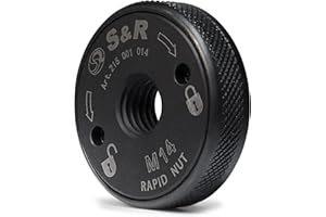 S&R Schnellspannmutter M 14 in Industrie-Qualität, Schnell Spannmutter für alle Winkelschleifer von AEG, Black & Decker, Dewalt, Flex, Hitachi, Metabo, Makita uvm