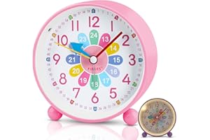 ‎RANJIMA RANJIMA Wecker,Kinderwecker,Wecker Gigital, Kinderwecker Ohne Ticken, Lernwecker Analoger Nachtlicht Kinderwecker, Geburtstagsgeschenk für Kinder, Lichtwecker für Jungen Mädchen Schlafzimmer