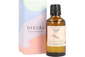 Nikura Neroli (Indian) Essential Oil - 50ml | 100% Pure Natural Oils | Perfect for Aromatherapy, Diffusers, Soap Making, Candle Making | Great for Skin, Headache Relief | Vegan & UK Made