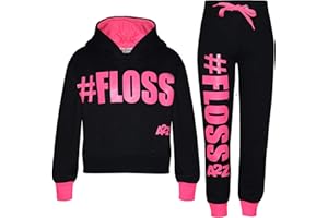 A2Z 4 Kids Girls Tracksuit Floss Crop Top Jogger Set Two Piece Activewear Outfits Fleece Lined Hoodie Trousers Set Soft Cosy Fleece Casual Workout Running Loungewear Jogging Sweatsuit Ages 5-13