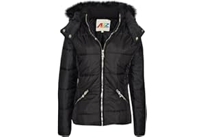A2Z 4 Kids® Enfants Filles Veste Designer Élégant Cropped Rembourré Puffer Bulle Fourrure Col Matelassé Chaud Épais Manteau Vestes Âge 3-13 Ans