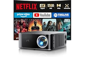 Proiettore 4k【Compatible with Netflix/1300 ANSI/36W Dolby Audio】Wifi 6 e Bluetooth Bidirezionale Proiettore,AI Autofocus/Evita Ostacoli Proiettere TV, Videoproiettore TOPTRO X9 per PS5/Home Theater