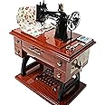 Vintage Mini Sewing Machine Style Plastic Music Box Table Desk Car Home Decoration Gift Toy for Kid Children