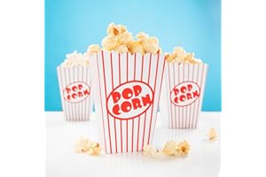 PartyMarty Tüte Popcorn Rot-Weiss 13x9,5cm 24er FM