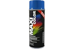 Maxi Color NEW QUALITY Sprühlack Lackspray Glanz 400ml Universelle spray Nitro-zellulose Farbe Sprühlack schnell trocknender Sprühfarbe (RAL 5005 signalblau glänzend)