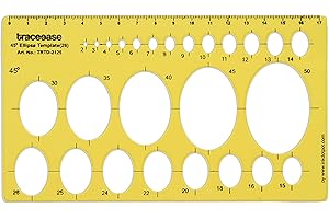 Traceease Geometric Drafting 45° Ellipse Template Drawing Stencil, Designing Template Measuring Ruler