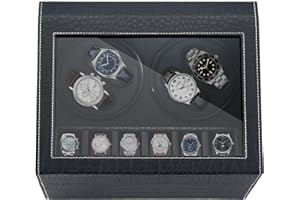 NOSTHEART Remontoir Montre Automatique Rotate Remontoir à Montres 4 + 6 Boîte à Remontoir de Rangement en Le Bois avec Moteur Silencieux pour Remontage Mécanique de Montre