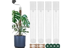 BDHHFAM Selbstbewässerung moosstab - 4 x 44cm ausziehbare Pflanzenstützen für Zimmerpflanzen - 80 cm Kunststoff-Moosstab für das Training von Pflanzen, die nach Oben Klettern - Verwendung mit Moos