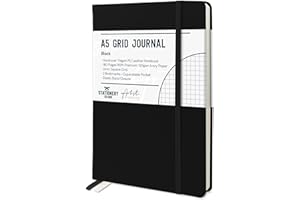 STATIONERY ISLAND A5 Squared Notebook, Graph Paper Notebook with 120gsm Premium Thick Paper, 180 Pages Hardback Grid Notebook for Planning, Diary, Journaling
