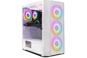 STGsivir White Gaming PC Desktop Computer Tower, Intel Core I7 3.4-3.9GHz, RX 5700XT 8G, 16GB RAM, 512GB SSD, 600M WiFi, BT 5.0, White RGB Gaming Case, Windows 10
