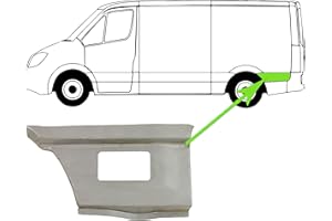 AUTOTEILE GOCHT Radlauf Kotflügelblech Reparaturblech Hinten Rechts Kompatibel mit VW Transporter T4 Bus 70B 70C 7DB 7DK 70J 70K 7DC 7DJ Transporter T4 Kasten 90-03