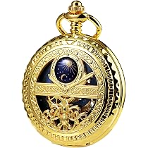 Orologio Da Tasca Meccanico Vintage Stile Steampunk - Con Drago Intagliato E Numeri Romani