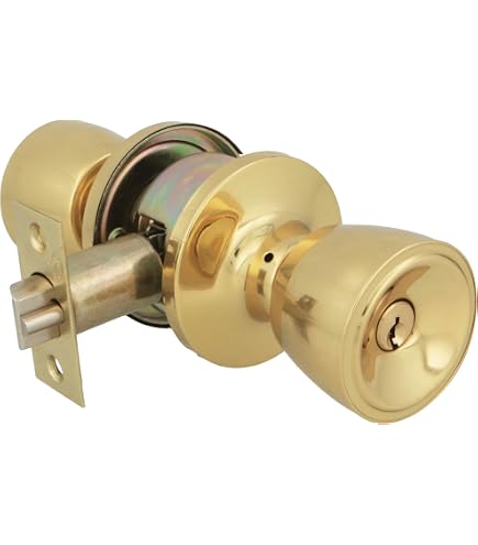 Amig - Set Pomolo Per Porta - Chiavistello D'ingresso 60/70 Mm - Con Serratura Interna - Per Porte In Legno Da 35 A 45 Mm Di Spessore - Sistema Anti-Card - 2