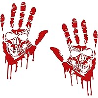 Finest Folia 2 Blutige Hände je 22cm Blutspuren Aufkleber Auto Sticker Frontscheibenaufkleber ((K014) 2er Set Blutige…