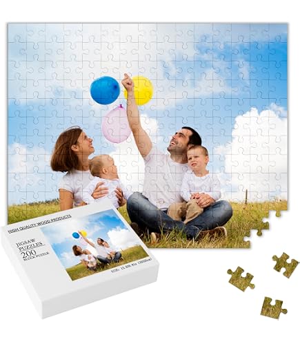Puzzle Personnalisé En Bois - 60 à 1000 Pièces, à Partir De Ta Photo | Cadeau Original Noël, Anniversaire