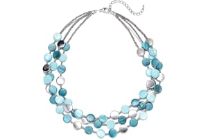 FULU AUTUMN - Collar bohemio de perlas de concha, hecho a mano, collar de perlas de estacionamiento de plata, bisutería para regalo de fiesta de las meres, cumpleaños para mujer