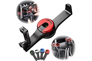 ViMOQi 2 in 1 Car Hooks for Bags,Car Bag Hook with Headrest Phone Holder,360°Rotatable Car Headrest Hooks,Heavy Duty Car Accessories Purse Hook,Car Seat Storage Organiser for Cloth Grocery Bag,Handbag