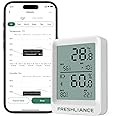 Bluetooth Temperature Humidity Data Logger Recorder, Refrigerator Freezer Thermometer Hygrometer, Digital Remotely Temperature Humidity Monitor Sensor with Smart APP Data Analysis, BlueTag TH20