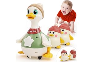 HOLA Baby Toy 6-12 Months - 3 Pack Swinging Ducks Tummy Time Toys, Light Up Crawling Toy, Baby Toys 12-18 Months 1 Year Old Girl Boy Christmas Stocking Stuffers Gifts