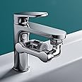 Faucet Aerator,1080° Rotating Extender Aerator, Durable Splash Proof Faucet Extender, Two Ways Water Saver Faucet Aerator, Can Be Used for Bathroom Sink, Kitchen Sink