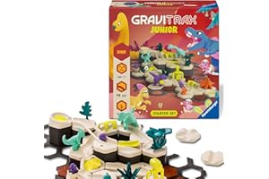 Ravensburger GraviTrax Junior Starter-Set L Dino 24586 - Kugelbahn ab 3 Jahre - Murmelbahn und Konstruktionsspielzeug für Kinder - Dino Geschenk für Jungen und Mädchen