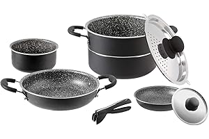 BRUNNER Camping Aluminium Cookware and Tableware Set Pirate 7+1 Ø 20 cm