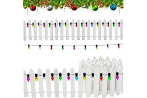 LEEWYOU Noël Clôture de Jardin Miniature Clôtures en Bois,Miniatures Flexible,Clôturee Miniaturees en Bois Décoration de 100 X 5 Cm