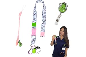 La Repera de Enfermera® Lanyard Enfermera + Carrete Retráctil + Portatijeras | Mini Set 3 Accesorios Enfermeria | Accesorios Enfermera Veterinaria y TCAE | Regalos Enfermeria y TCAE (PINK)