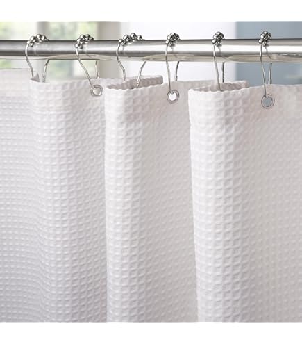 Premium biologische hennep douchegordijn voor badkamer - 100% natuurlijke hennep inclusief duurzame metalen ringen (78 (B) x 72 (H) inch