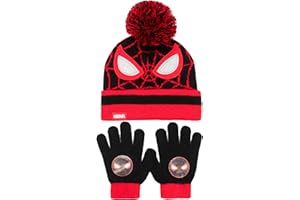Marvel Spiderman Ensemble bonnet et gants d'hiver pour garçon – Bonnet et gants chauds et confortables – Idéal pour les enfants de 3 à 9 ans