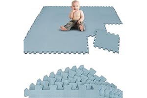 LittleTom 18 Piezas Alfombra Bebé Desde el Primer Mes - 30x30 Colchoneta de Espuma EVA Acolchada - Superficie Puzzle Antideslizante para Niños Pequeños - Suelo Protector para la Habitación Infantil