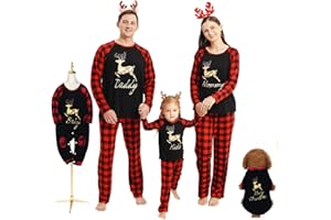 HAOKAINI Weihnachten Schlafanzug für die ganze Familie Nachtwäsche Familie Pyjama Set Schlafoverall Nachtwäsche Onesie für Herbst Winter Halloween Weihnacht Neujahr